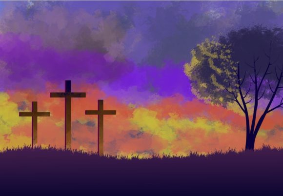 8 Calvary Illustrated Backgrounds: Stylized Digital Art for Meaningful Design