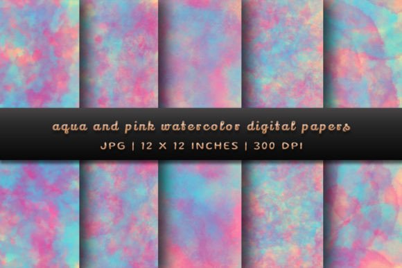 Aqua and Pink Watercolor Backgrounds for Vibrant Designs