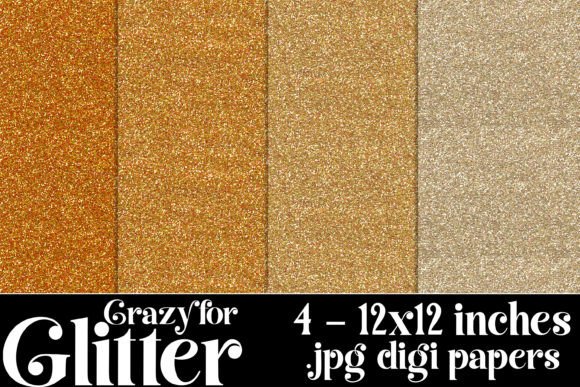 Crazy for Glitter Backgrounds, Orange: Vibrant Digital Craft Assets