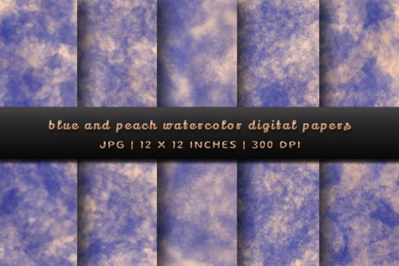 Elevate Your Visuals with Blue and Peach Watercolor Backgrounds