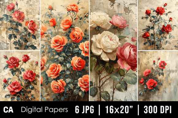 Embrace Timeless Beauty with Vintage Rose Journal Pages Backgrounds