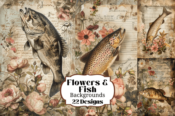 Flowers Fish Trout Bass JJ Backgrounds: A Crafter's Digital Paper Guide