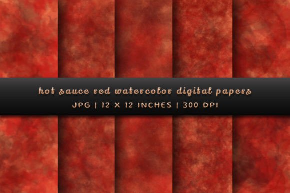 Ignite Your Projects with Hot Sauce Red Watercolor Backgrounds