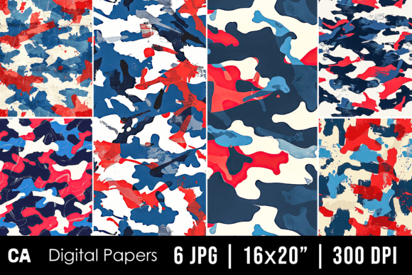 Patriotic Camouflage Pattern Backgrounds: Bold, Graphic, and Ready to Use