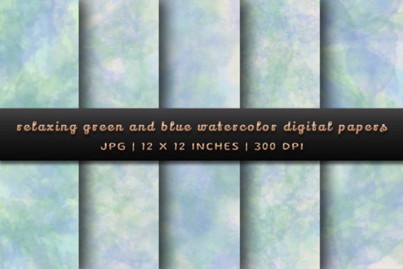 Relaxing Green and Blue Backgrounds: Soothing Digital Papers