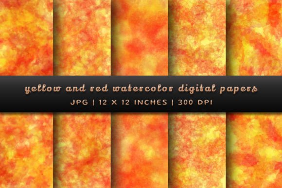 Vibrant Yellow and Red Watercolor Backgrounds for Creative Projects