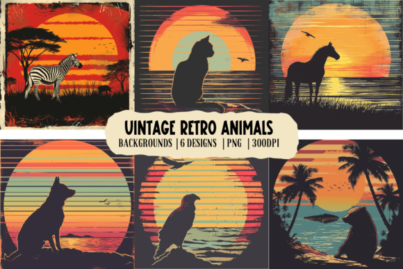 Vintage Retro Animals Backgrounds: A Designer's Toolkit