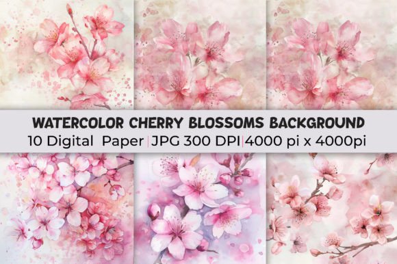 Watercolor Cherry Blossoms Backgrounds: Elevate Your Design